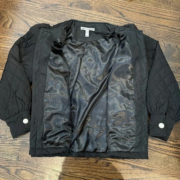 GIRL WITH CURVES Quilted Jacket with Gold/Pearl Buttons Puff sleeve Size XS - Picture 10 of 10